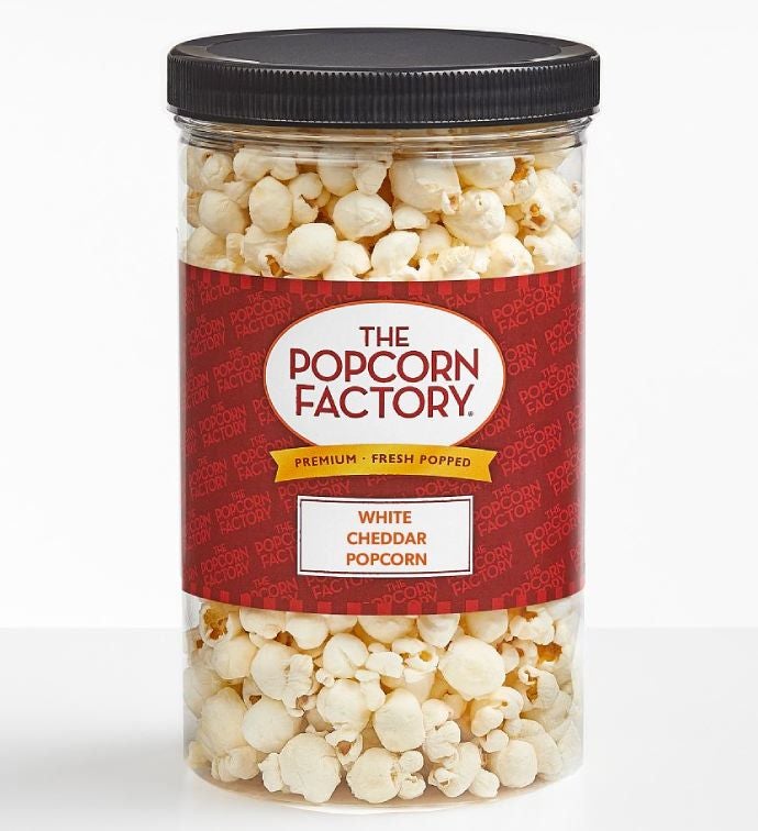 7 Inch White Cheddar Popcorn Canister